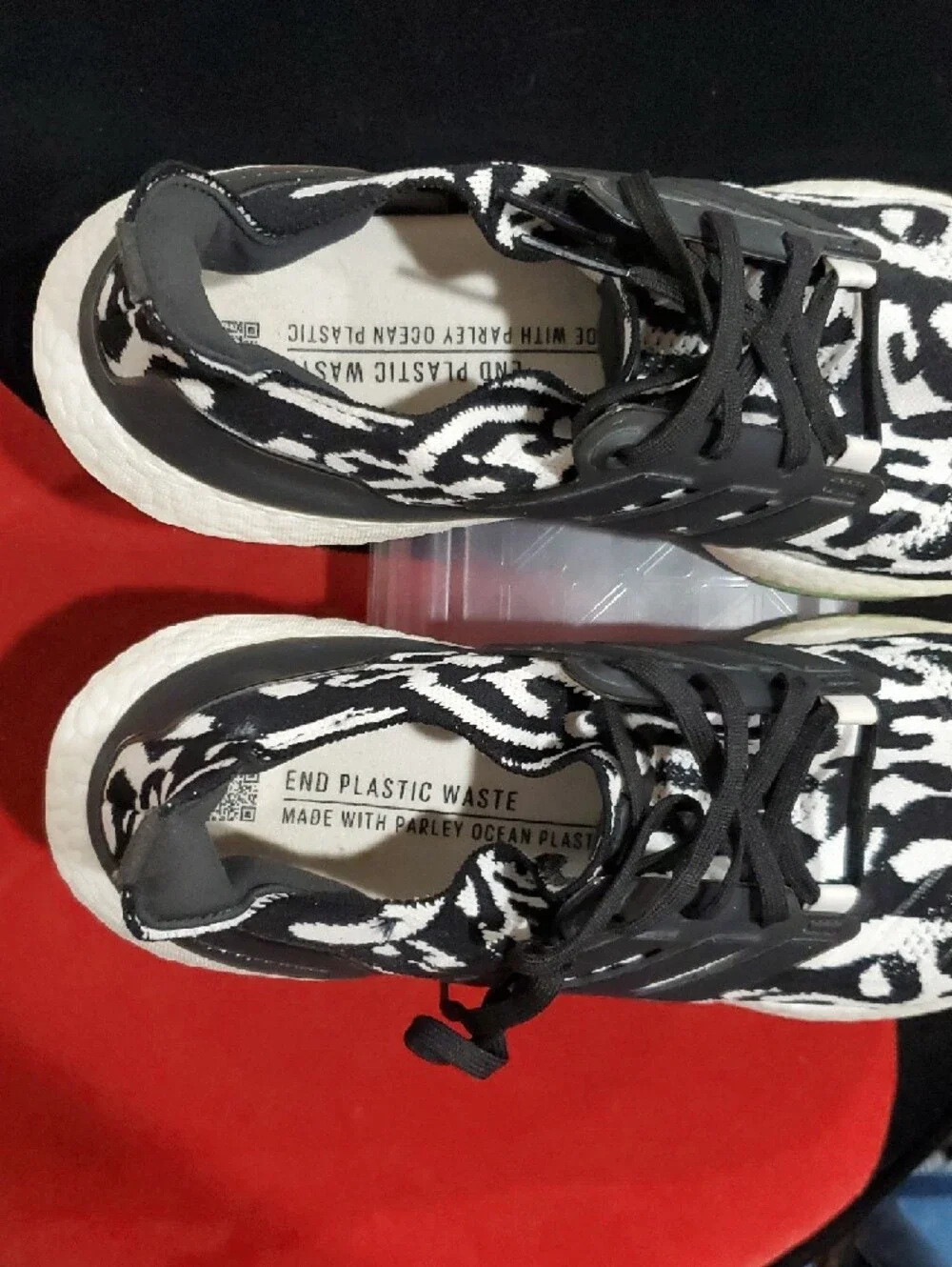 Adidas Ultraboost 22 Knit Running Shoe In Black & White Zebra